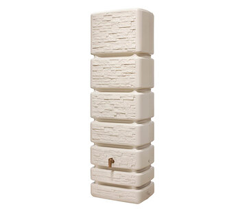 4Rain Regenton Slim - Stone Decor - 350 liter - Beige