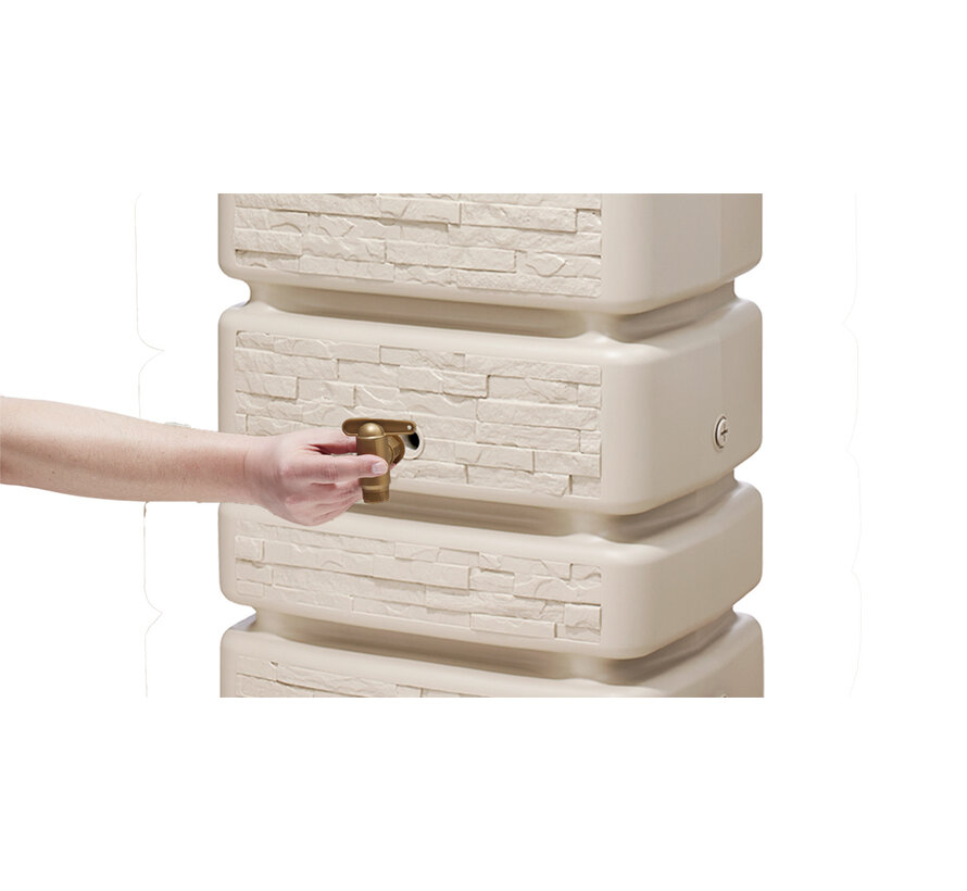 Regenton Slim - Stone Decor - 350 liter - Beige