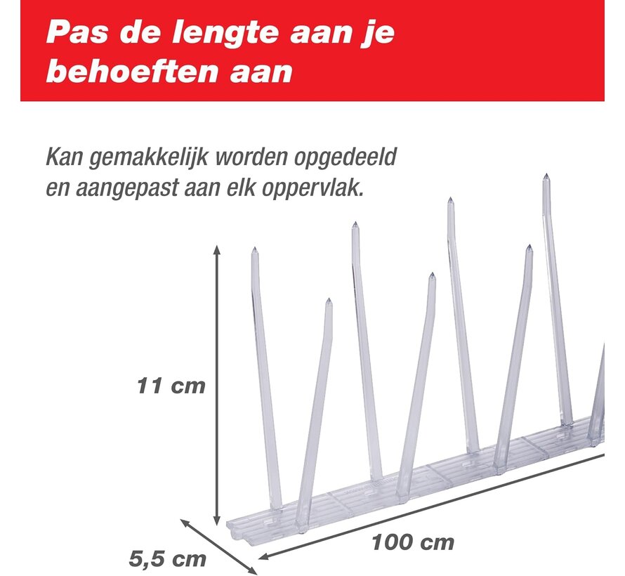 Swissinno Anti duivenpinnen - 99 cm - 3 strips van 33 cm