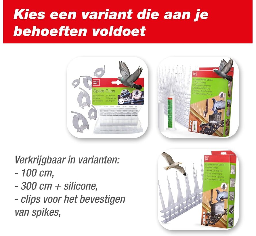 Swissinno Anti duivenpinnen - 99 cm - 3 strips van 33 cm
