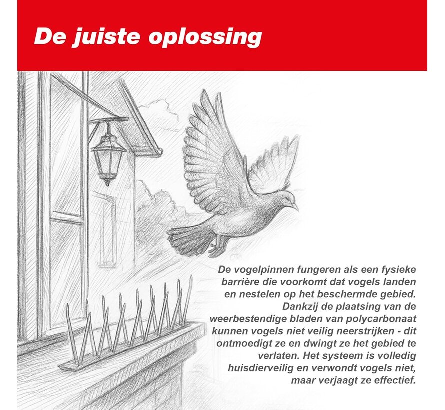 Swissinno Anti duivenpinnen - 99 cm - 3 strips van 33 cm