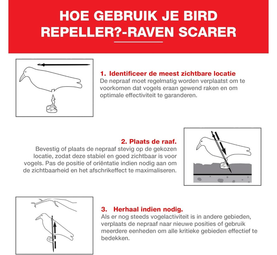 Swissinno Vogelverschrikker - Raaf - Realistisch ontwerp