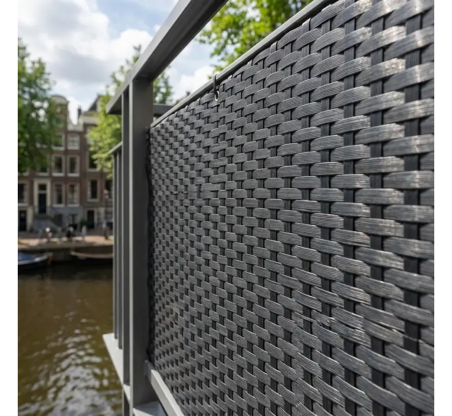 Balkonscherm Antraciet - 0,9 x 5 meter - PE