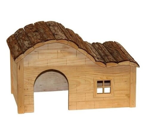 KERBL KERBL Knaagdierenhuis Natuur - Gebogen dak - 40 x 25 x 25 cm