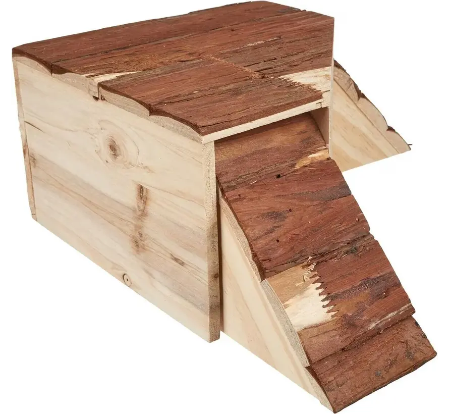 KERBL Natuurhuis met oprit - Knaagdieren - 37 x 37 x 16 cm