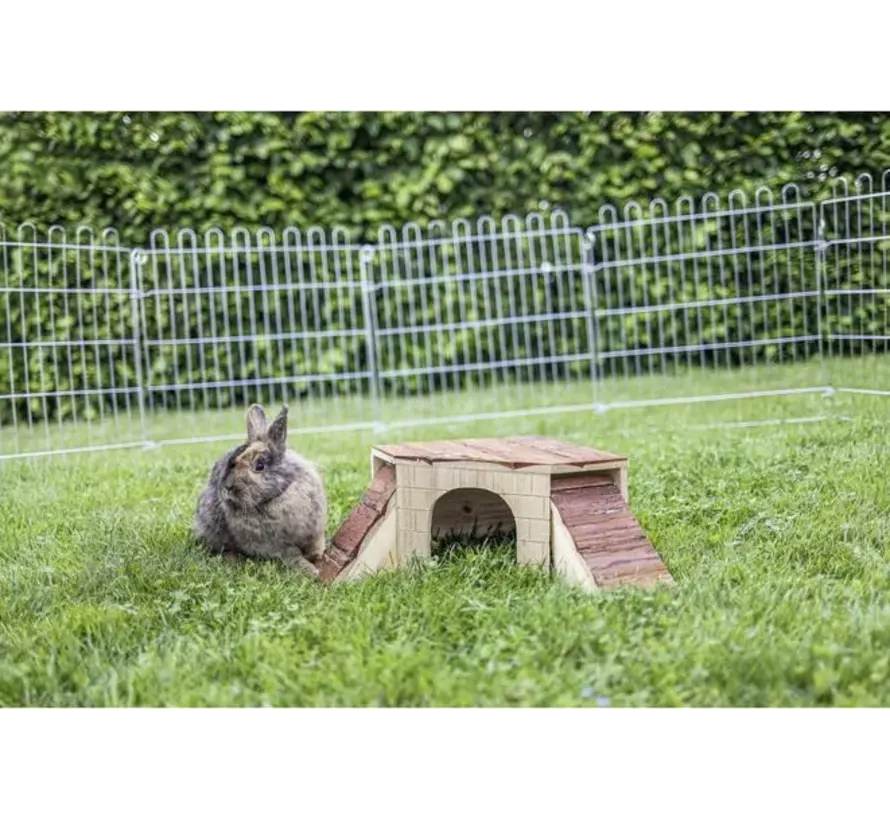 KERBL Natuurhuis met oprit - Knaagdieren - 37 x 37 x 16 cm