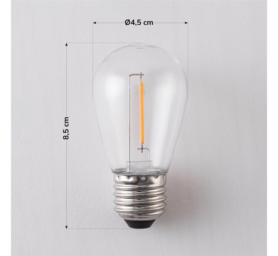 LED filament lamp - Prikkabel - Warm wit - 1 watt