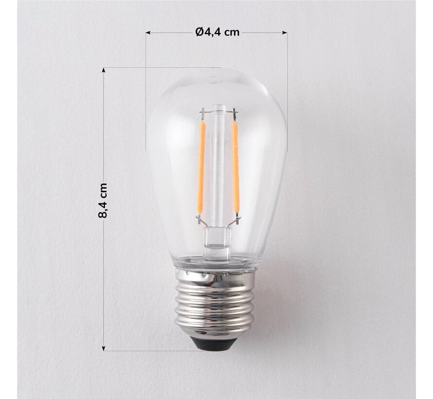 LED dubbel filament lamp - Prikkabel - Warm wit - 2 watt
