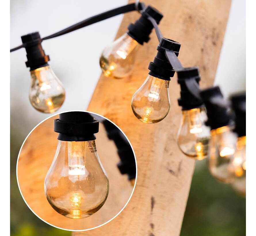 Prikkabel set - Dimbare LED lampen - Grote kap met lens