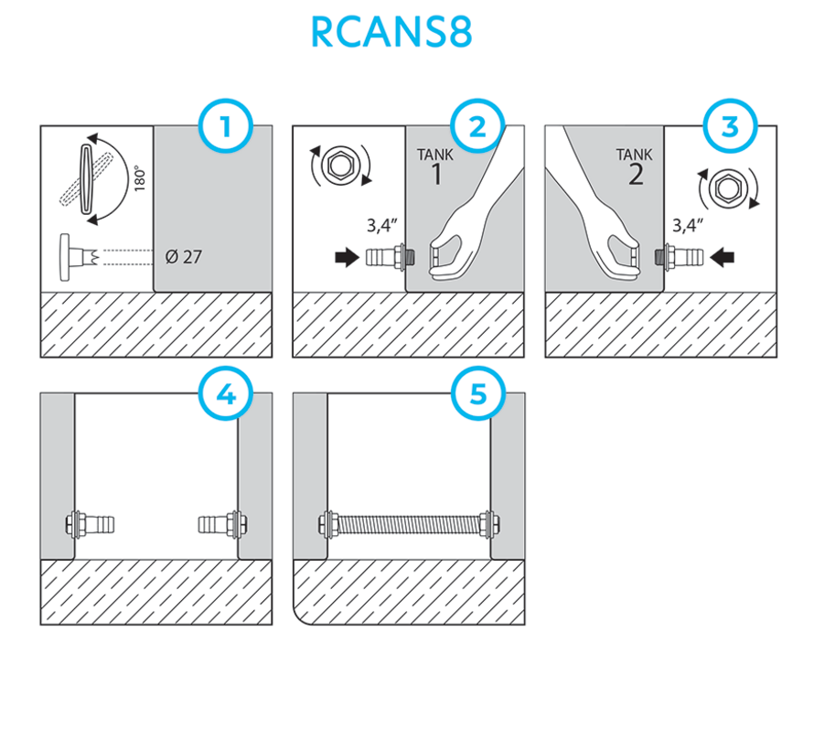 Arves regenton verbindingsset 3/4"' - 19 mm - Inclusief boorkop