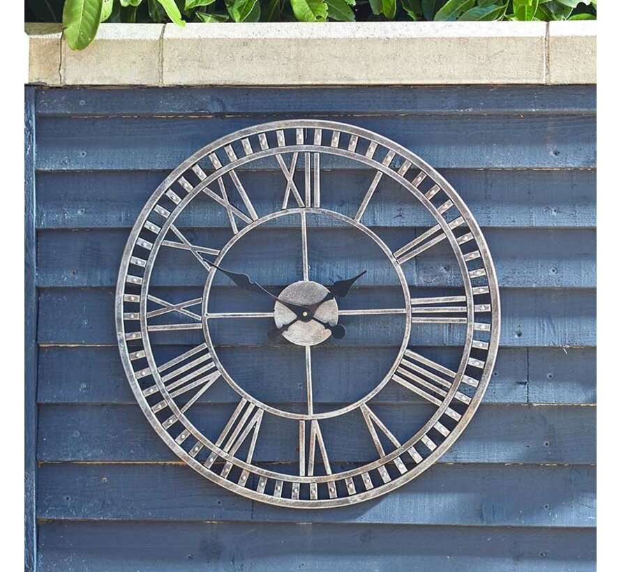 Tuinklok Buxton metaal - 62 cm - Kwarts - Romeinse cijfers