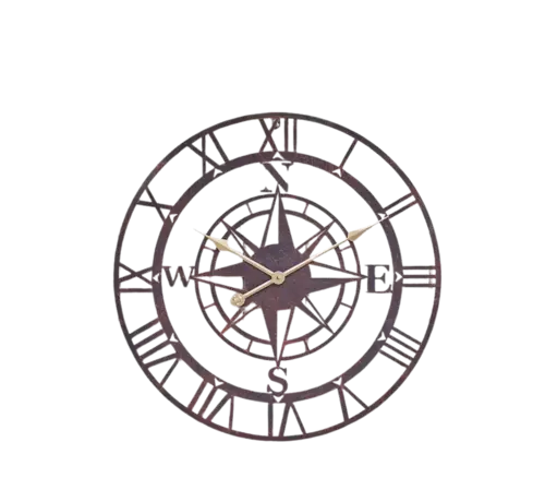 Smart Garden Products Tuinklok Compass - 35 of 60 cm - Kwarts - Romeinse cijfers - Brons