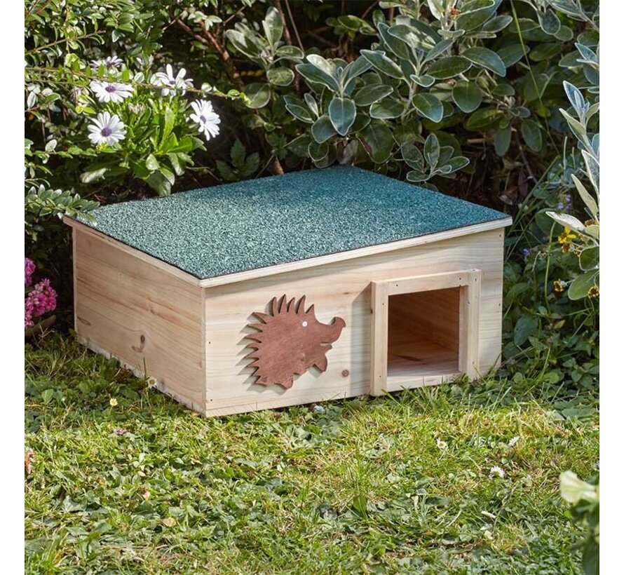 Egelhuis hout - Groen en bruin - 40 x 40 x 19 cm