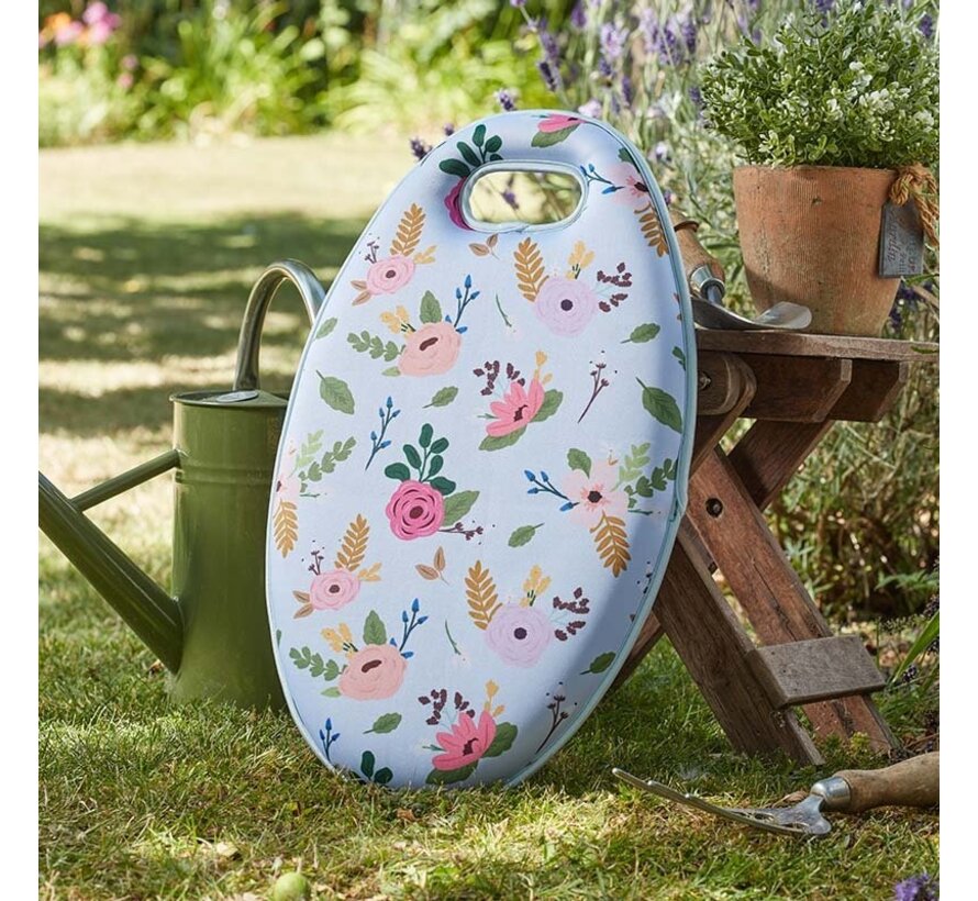 Kniekussen Floral Sky - Bloemenontwerp - Lichtblauw