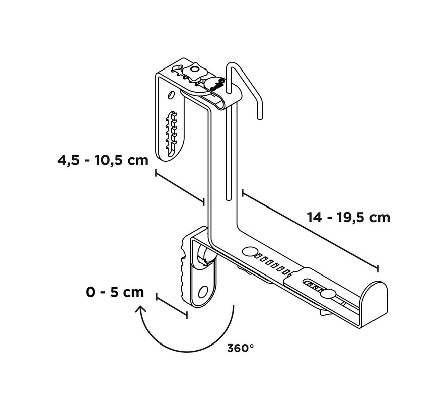 Balkonhaak Type U - 2 kleuren - Universeel - Muurhaken