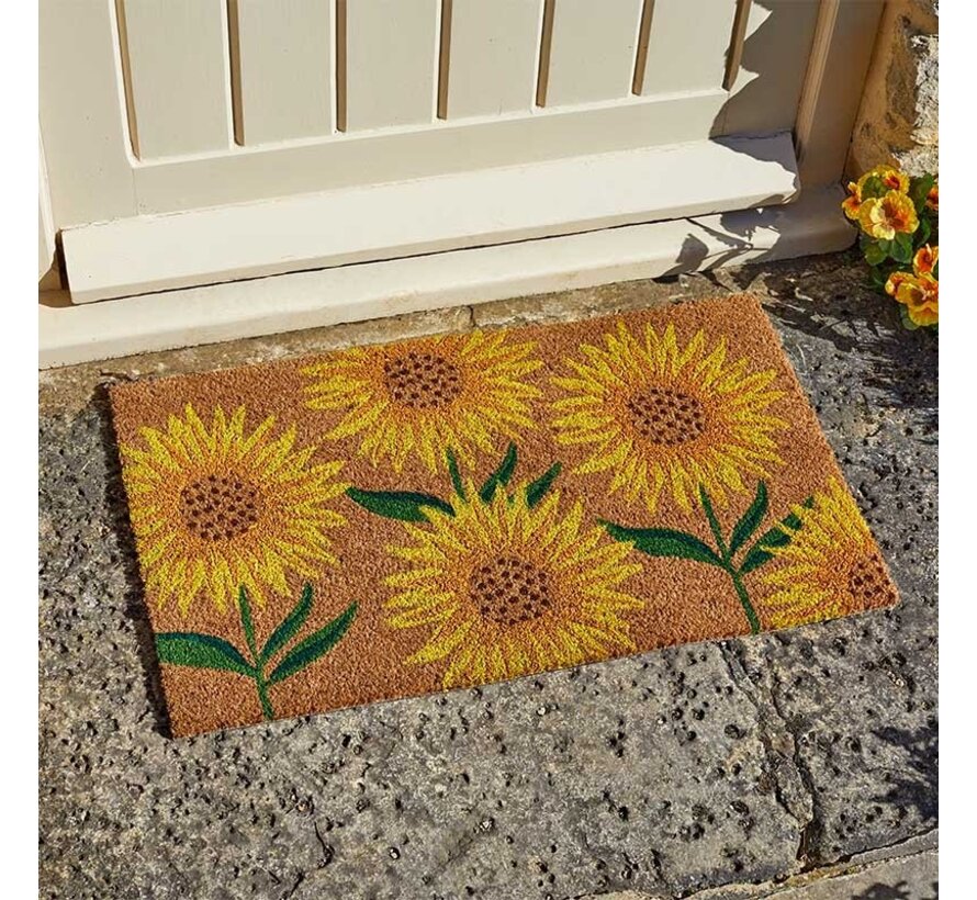 Deurmat Kokos Zonnebloemen - 45 x 75 cm