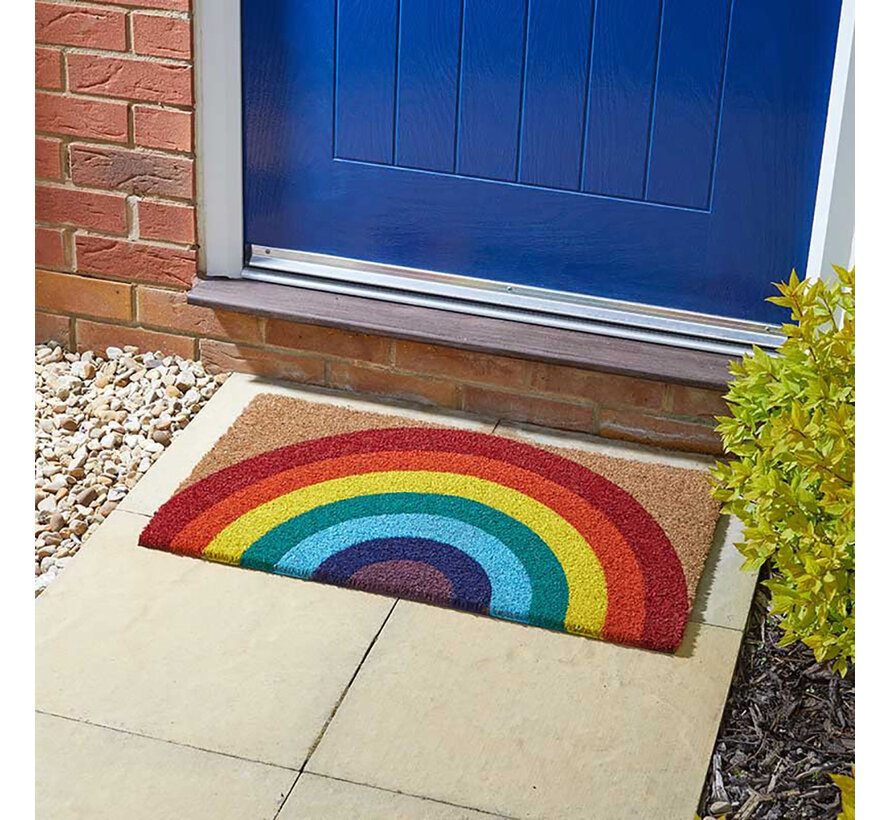 Deurmat Kokos Regenboog - 45 x 75 cm