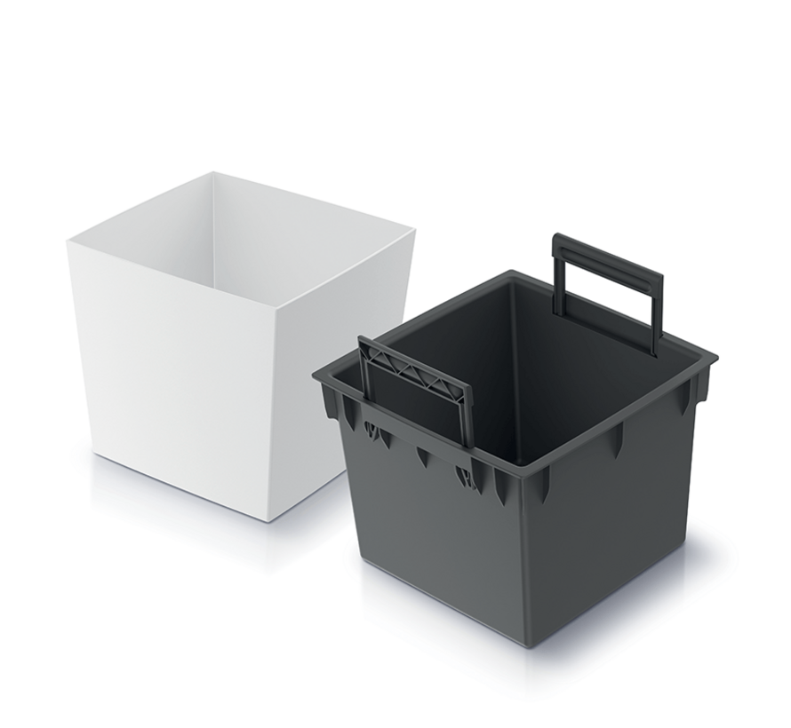 Prosperplast Urbi Square Low - Bloempot - Vierkant - Wit