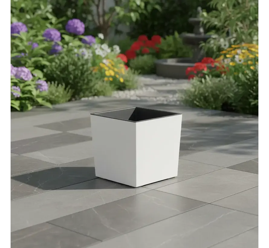 Prosperplast Urbi Square Low - Bloempot - Vierkant - Wit