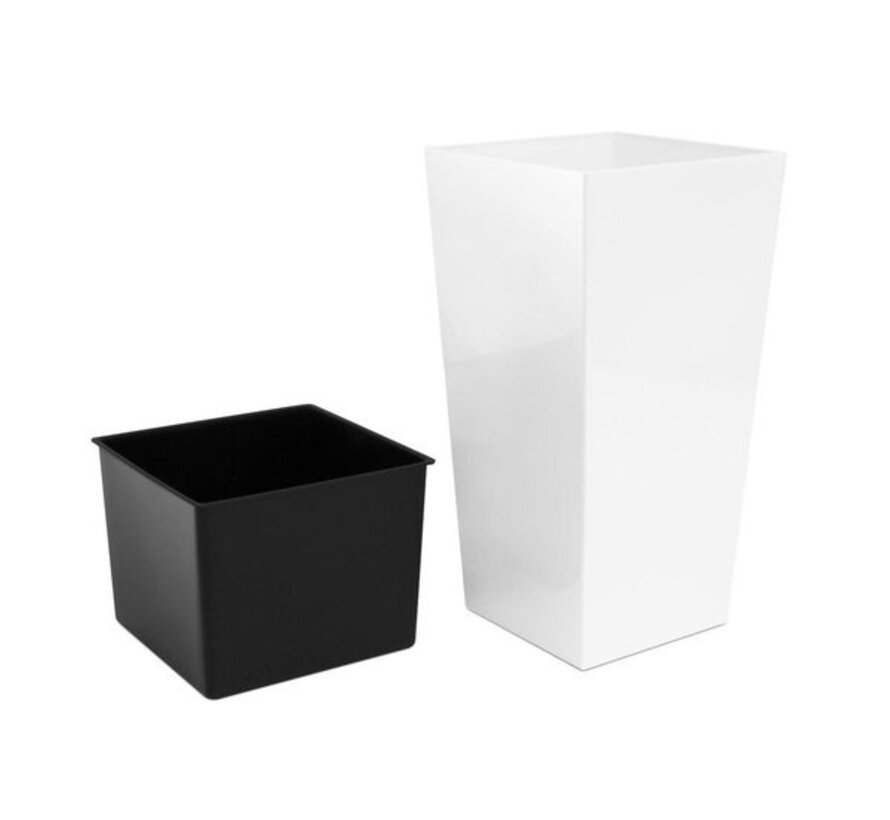 Prosperplast Urbi Square Wit- Bloempot - 2 maten