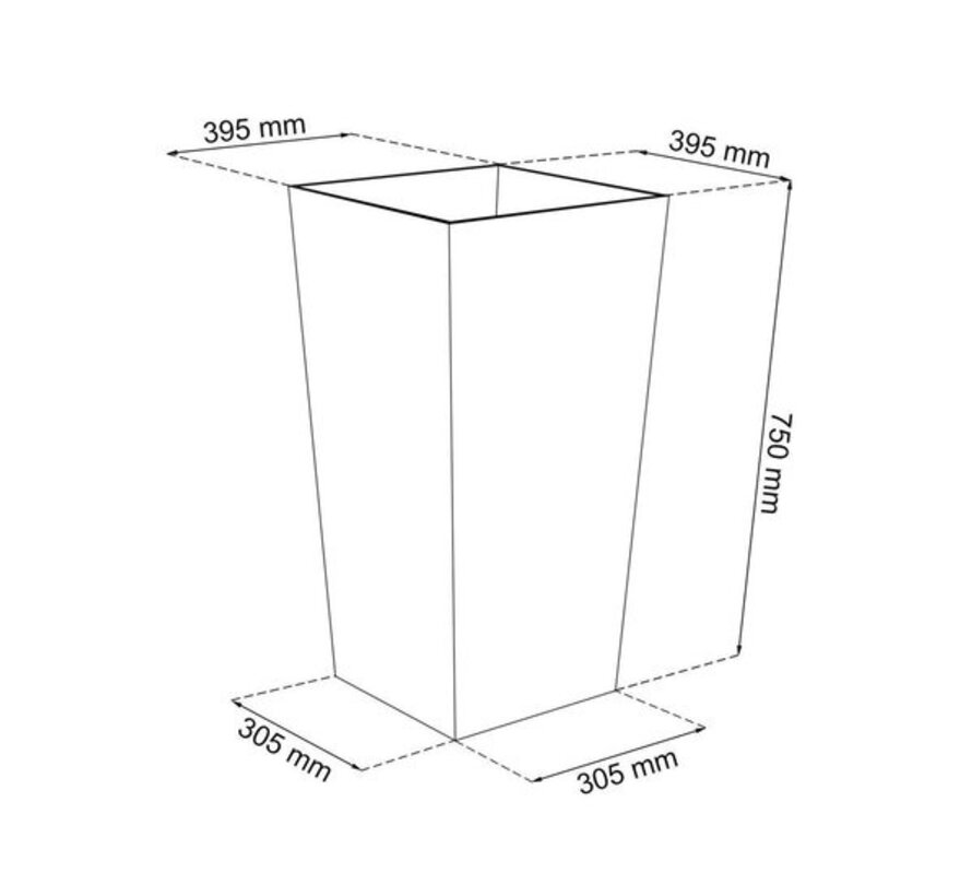 Prosperplast Urbi Square Wit- Bloempot - 2 maten