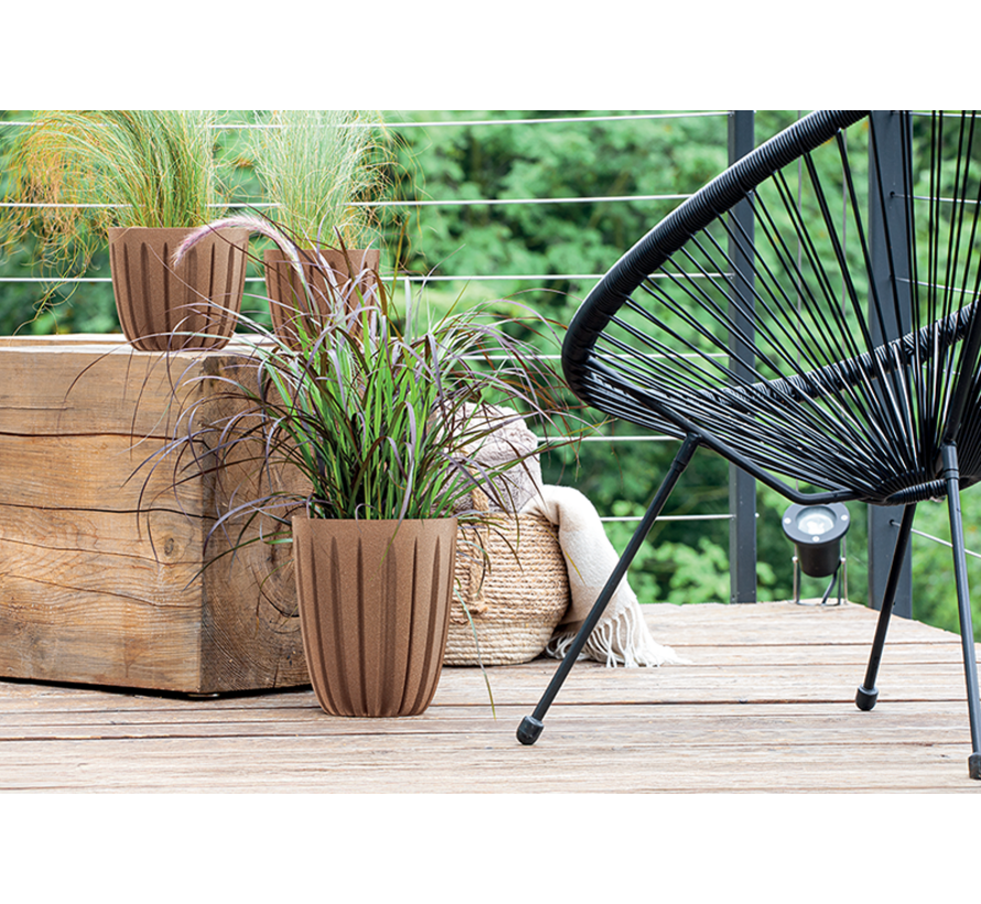 Prosperplast Wario Bloempot - Eco Wood - 3 maten - Coffee