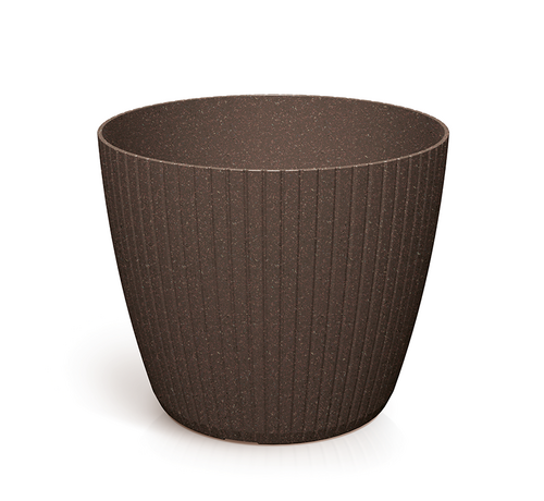Prosperplast Lamia Round bloempot - ECO Wood - 3 maten - Coffee
