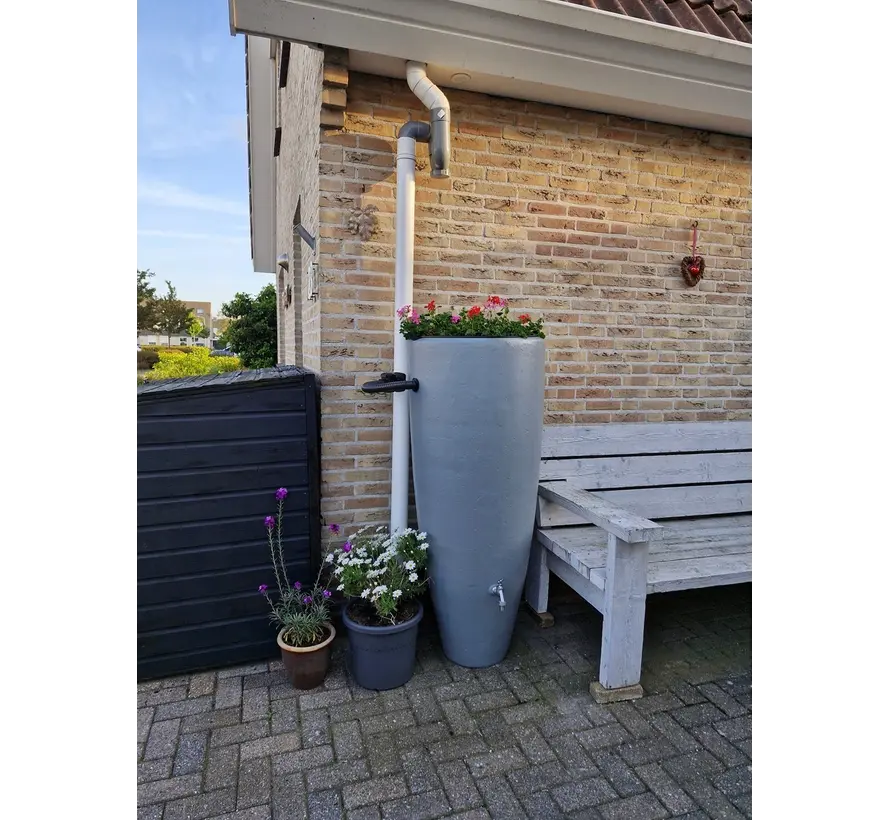 Regenton + Plantenbak 2 in 1 Grijs 300 liter