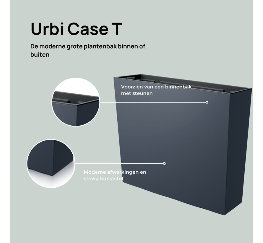 Plantbak Urbi Case Tower - Antraciet - 77 x 68 cm
