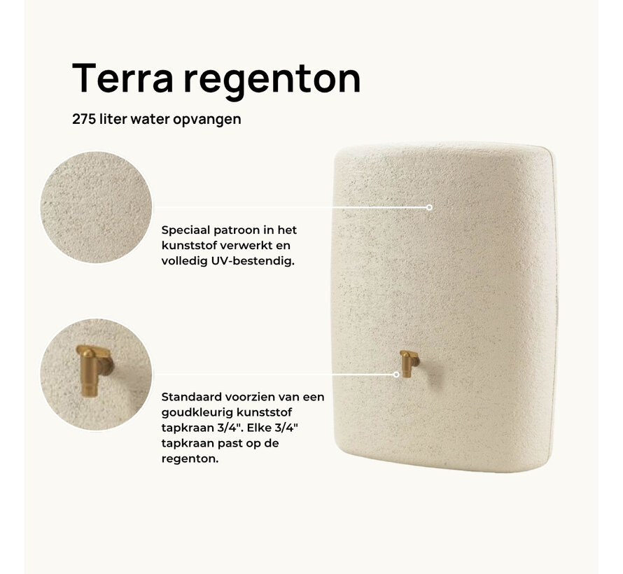 Terra Regenton - 275 liter - Zandbeige