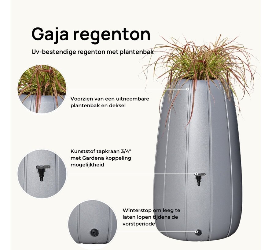 Regenton Gaja - 200 liter - Antraciet & Mokka