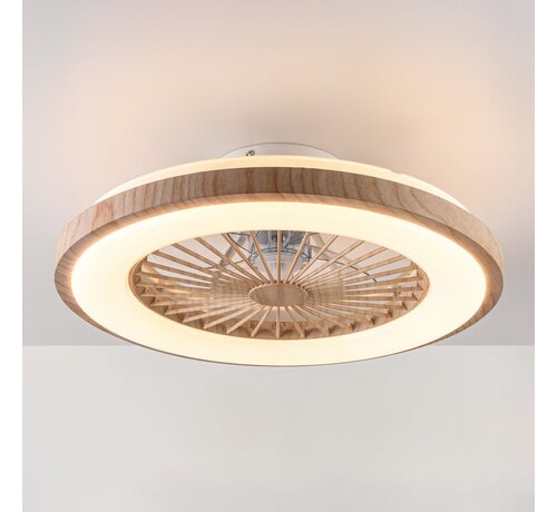 LumenXL Plafondventilator met verlichting - Starry - Houtlook of zwart - Aanpasbare kleurtemperatuur
