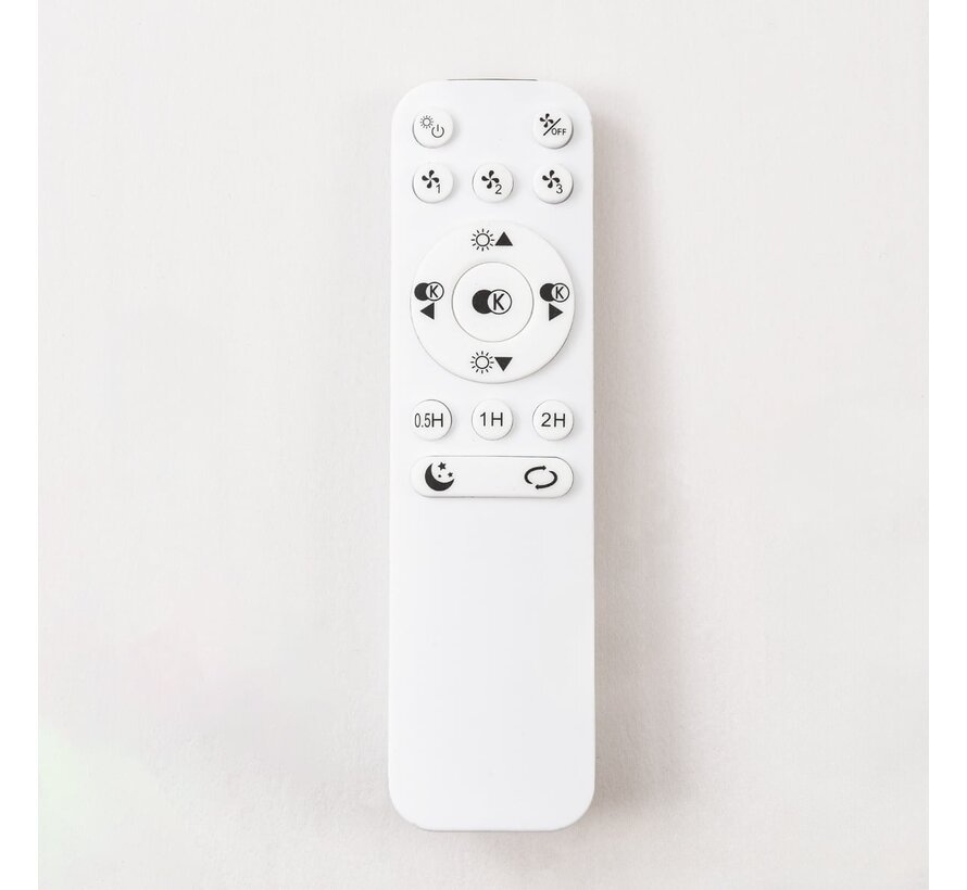 Plafondventilator met verlichting - Starry - Houtlook of zwart - Aanpasbare kleurtemperatuur