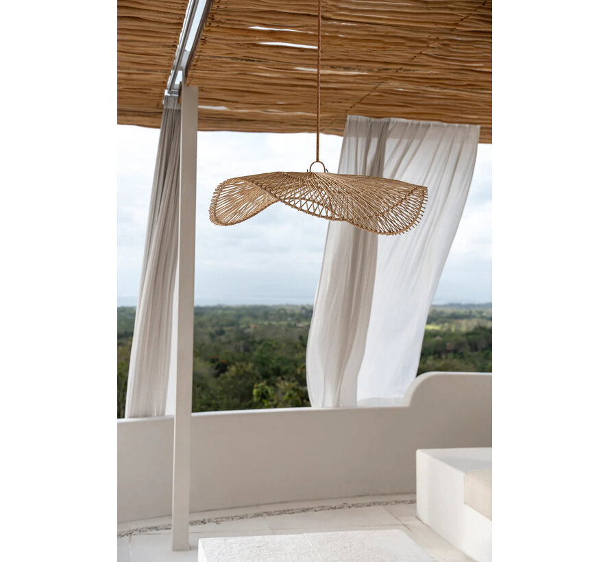 Bazar Bizar Chapeau Pendant - Hanglamp L - Rotan - Naturel