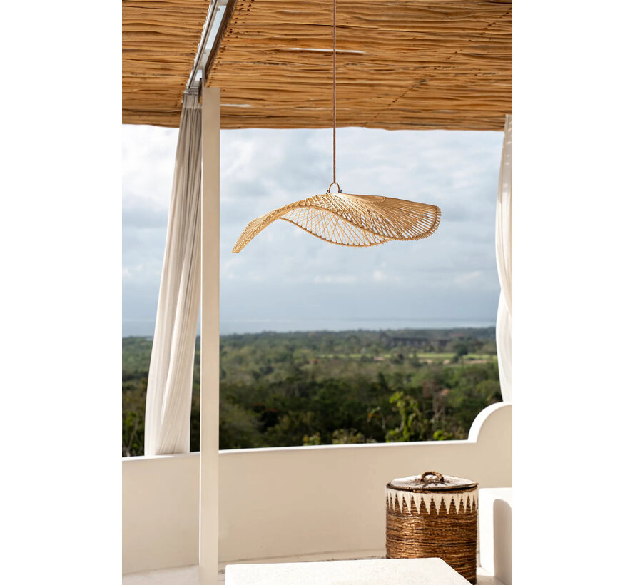 Bazar Bizar Chapeau Pendant - Hanglamp L - Rotan - Naturel