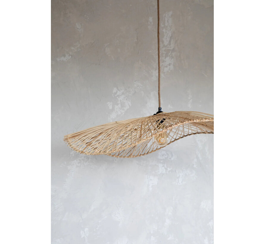Bazar Bizar Chapeau Pendant - Hanglamp L - Rotan - Naturel