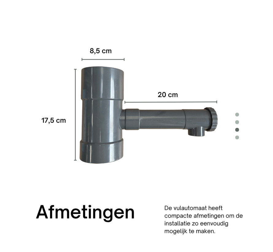 Regenton vulautomaat - 80 mm - Grijs - Afsluiter