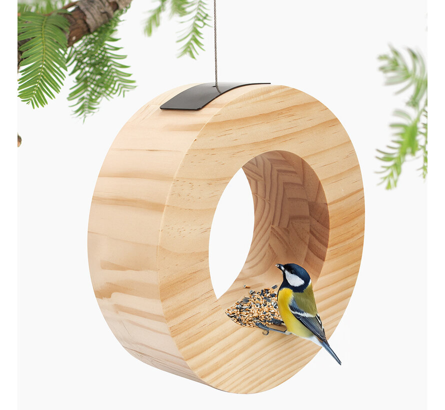 Singing Friend Paula - Voederhuis - Rond hout - 23 cm