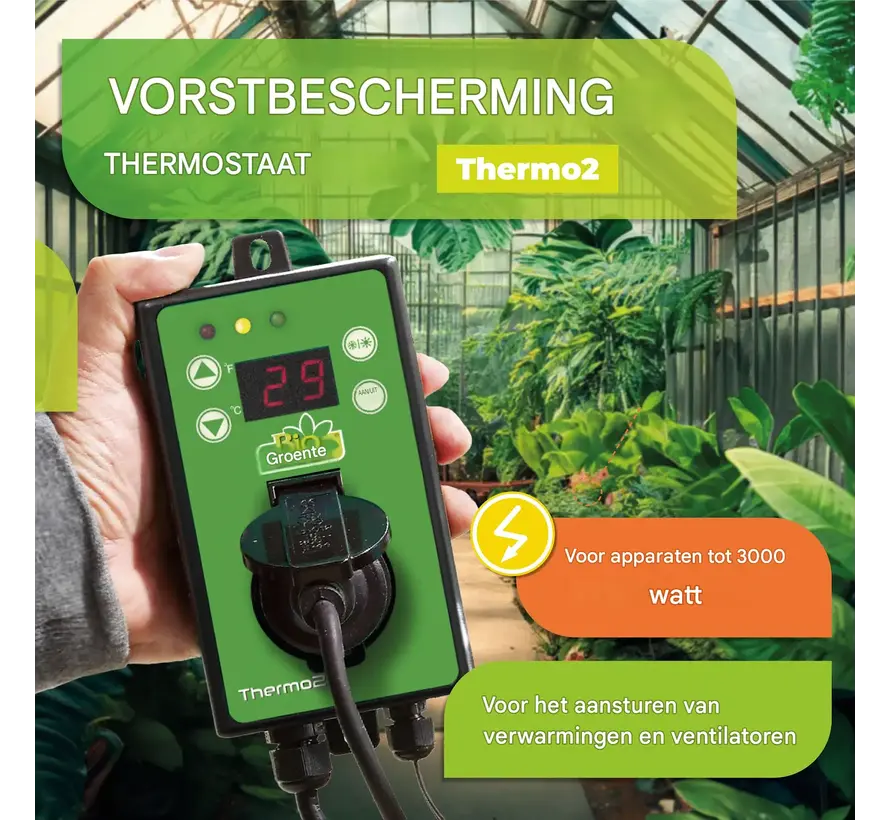 Biogreen Thermo 2 - Digitale thermostaat - Verwarming & koeling