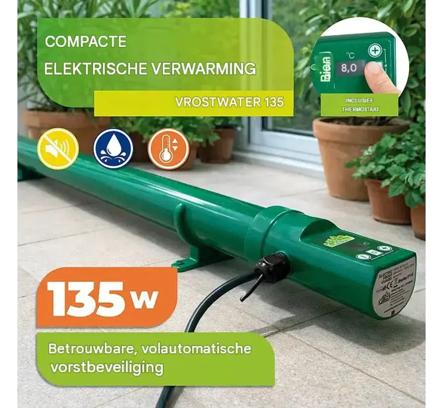 Frost Guard 135 Digital - Elektrische kasverwarming - 135 watt - Compact - Digitale thermostaat