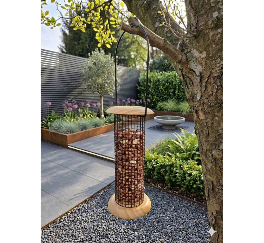Singing Friend Pindahouder Emma - Hout en staaldraad zwart
