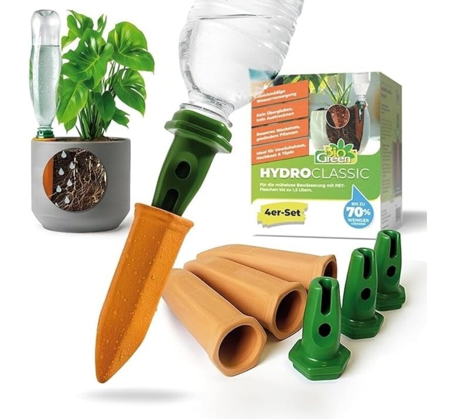 BioGreen Hydro Classic Druppelaar voor petfles - Set van 4