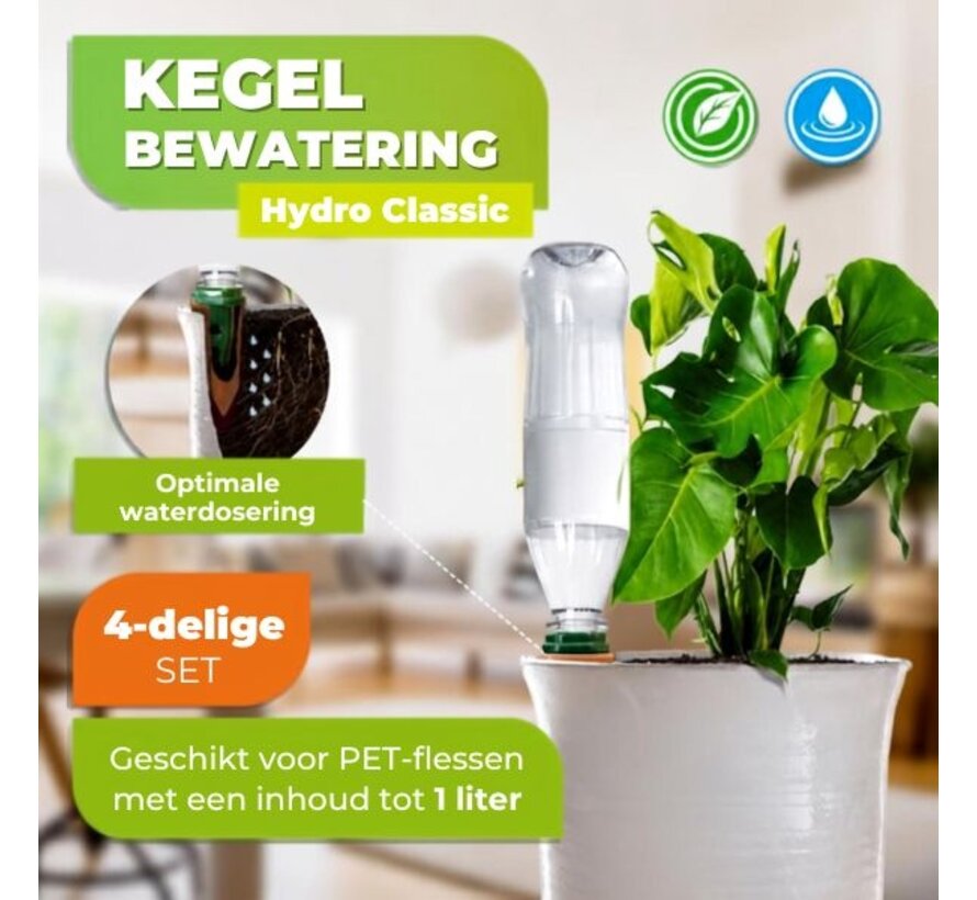 BioGreen Hydro Classic Druppelaar voor petfles - Set van 4