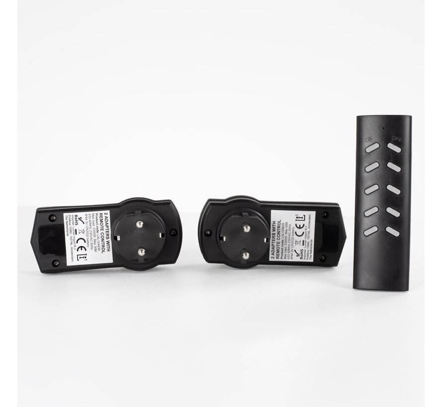 Schakelset met afstandsbediening voor buiten - 2 adapters - 30 m bereik
