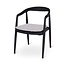 CASTLE LINE ANAIS armstoel teak ebony, zwarte weving incl kussen grijs
