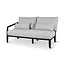 CASTLE LINE ANAIS zit links teak ebony, zwarte weving incl kussenset grijs