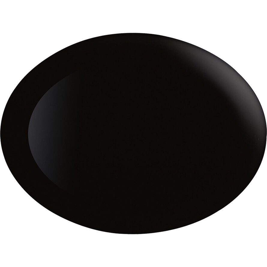 Hartglasgeschirr "Evolution" schwarz Platte flach oval 33x25 cm