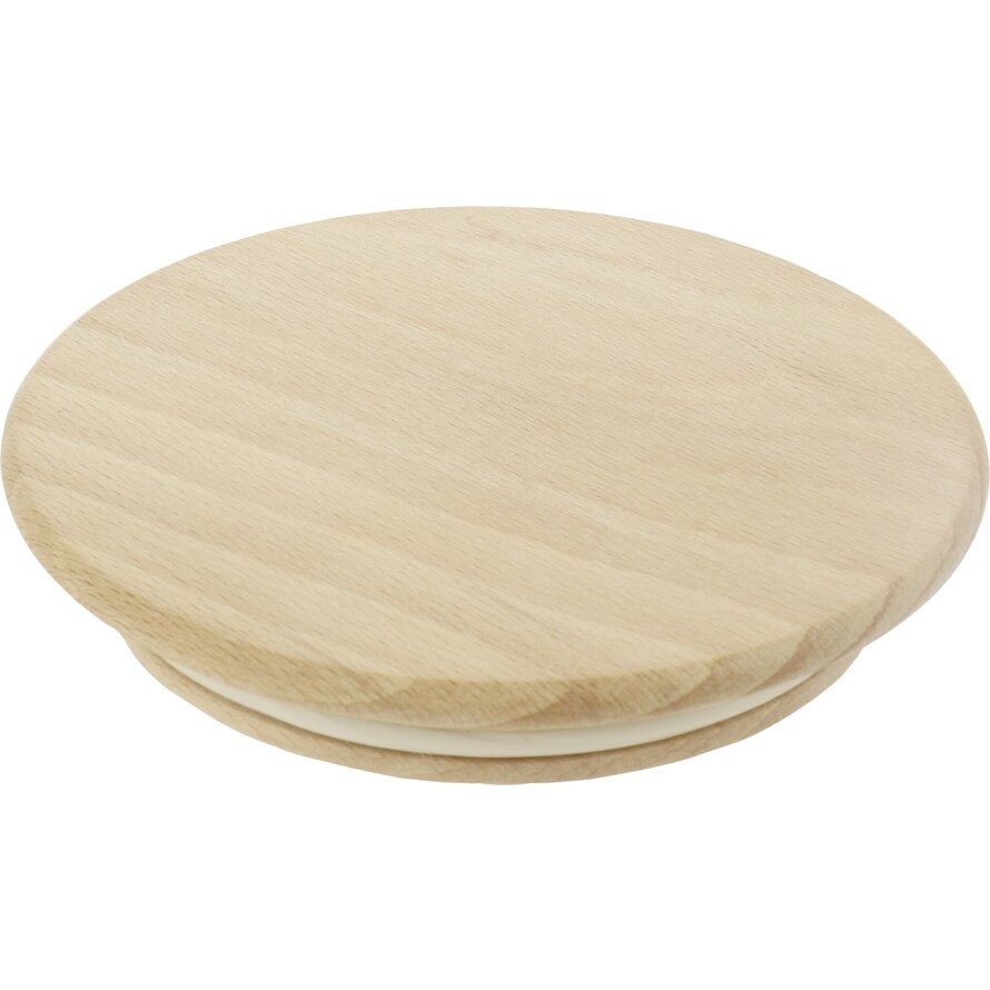 Holzdeckel Buche mit Silikonring Ø 8 cm