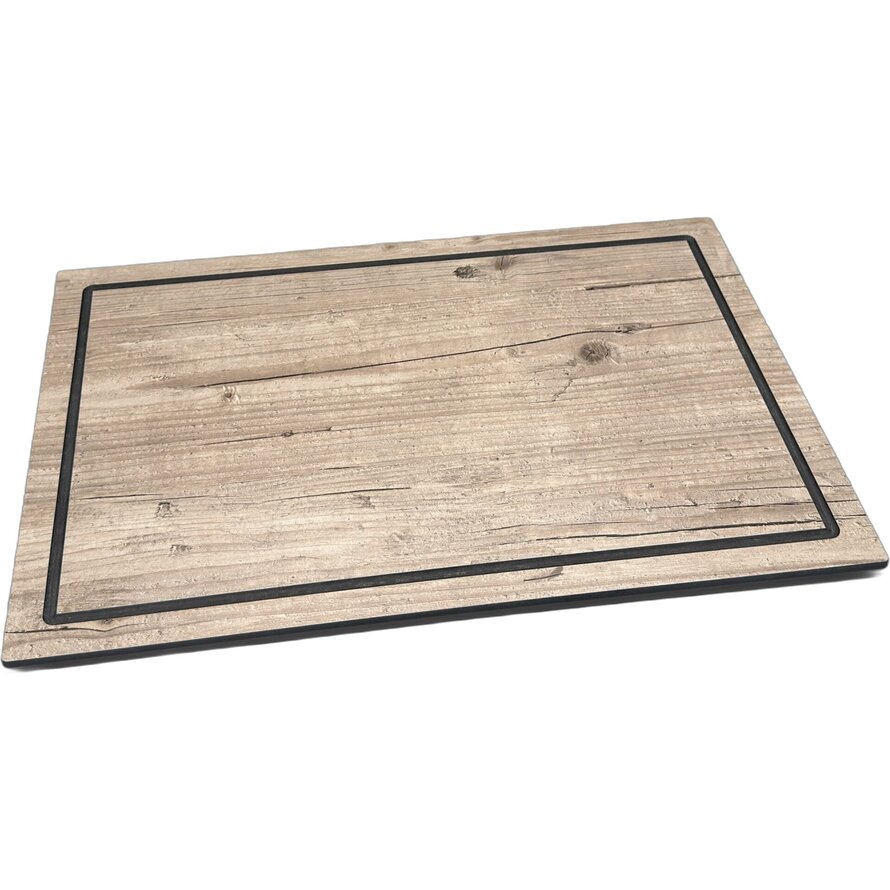 Buffetplatte Holzoptik mit Saftrille