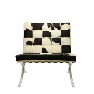 Barcelona chair Barcelona Chair Koeienhuid Schwarz/Crème